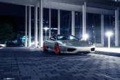 Car Enthusiast's Dream: Gray Ferrari 360 Enhanced by Red Avant Garde Wheels