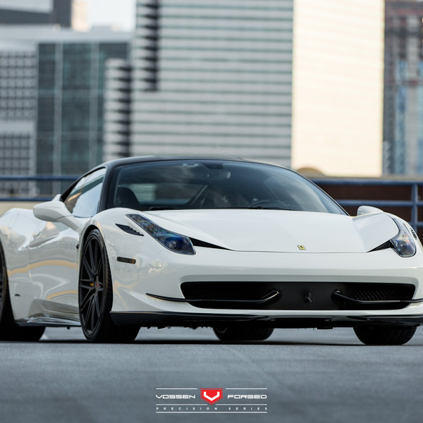 Custom White Ferrari 458 with Carbon Fiber Canards - Photo by Vossen