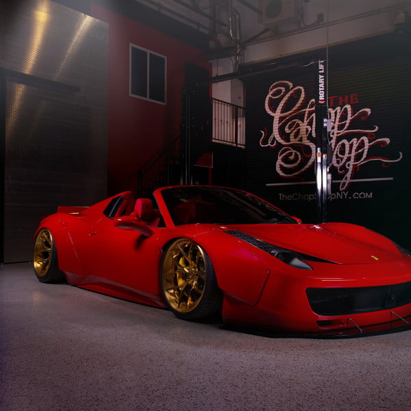 Red Ferrari 458 with Custom Body Kit - Photo by Niche