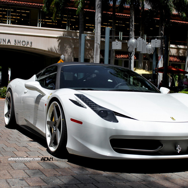 White Ferrari 458 with Dark Smoke Headlights - Photo by ADV.1