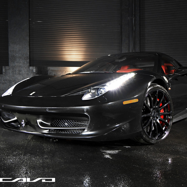 All-Black Ferrari 458 with Multi-spoke Wheels - Photo by Concavo