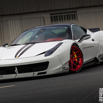 White Ferrari 458 with Liberty Walk Body Kit - Photo by ADV.1