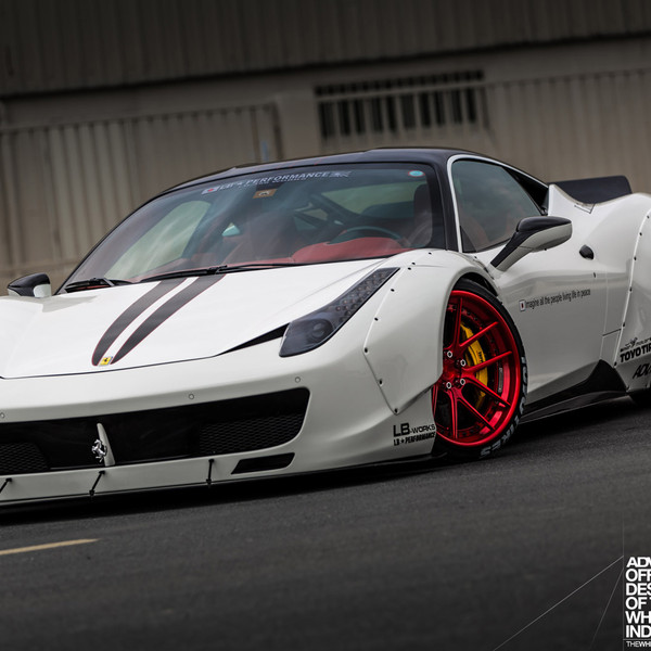 White Ferrari 458 with Liberty Walk Body Kit - Photo by ADV.1