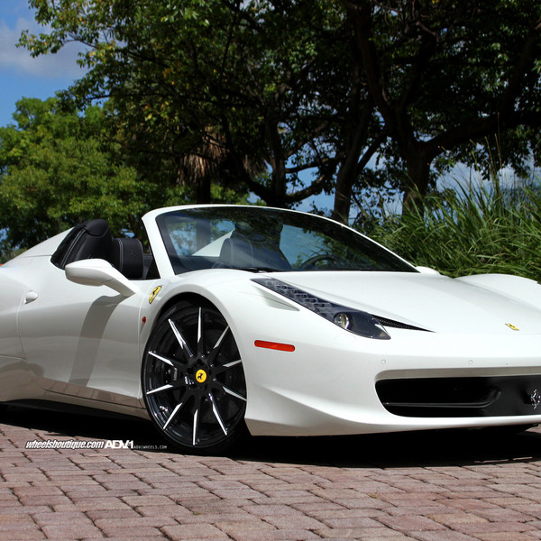 Dark Smoke Headlights on White Convertible Ferrari 458 - Photo by ADV.1