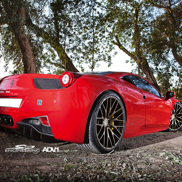 Red Ferrari 458 with Custom Rear Bumper - Photo by ADV.1