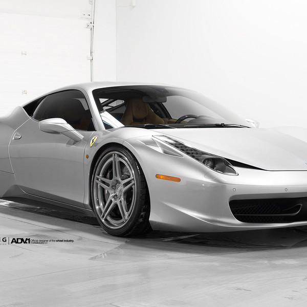 Gray Ferrari 458 with Aftermarket Headlights - Photo by ADV.1