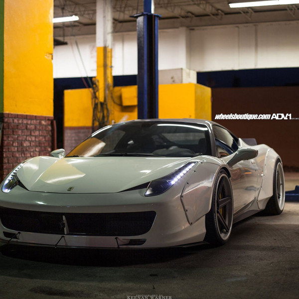 White Ferrari 458 wtih Aftermarket Front Lip - Photo by ADV.1