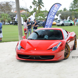 Red Ferrari 458 Gets a Personality with Brushed Bronze Strasse Wheels