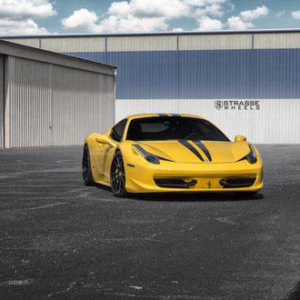Custom Yellow Ferrari 458 with Black Accents - Photo by Strasse Forged