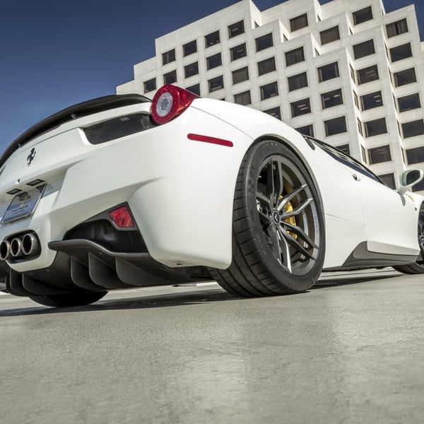 White Ferrari 458 with Custom Rear Diffuser - Photo by Vorstiner
