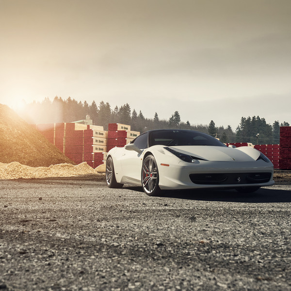 White Ferrari 458 with Dark Smoke Headlights - Photo by Vorstiner