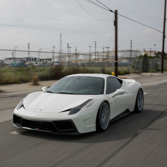 White Ferrari 458 with LED Headlights - Photo by Vorstiner