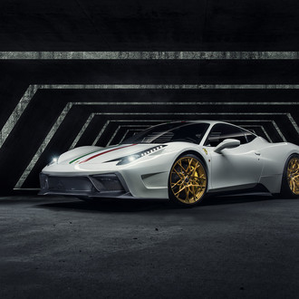 Neck-Breaking White Ferrari 458 on Gold Rims