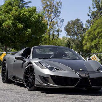 Custom Gray Ferrari 458 with Carbon Fiber Accents - Photo by Forgiato