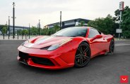 Exotic Red Red Ferrari 458 Outfitted With Vossen Wheels