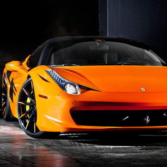 Custom LZ Series Lexani Wheels on Orange Ferrari 458 - Photo by Lexani