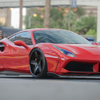 Eye-Catching Red Ferrari 488 with Carbon Fiber Taillight Guards