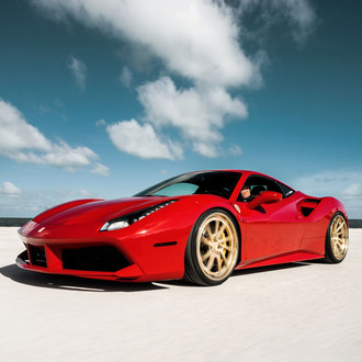 Anrky Rims with Yellow Brakes on Black Ferrari 458 - Photo by Anrky Wheels