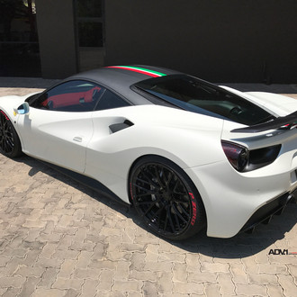 White Ferrari 488 with Carbon Fiber Body Parts - Photo by ADV.1