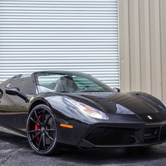 Evil- Looking Black Ferrari 488 Shod in Black Forgiatos