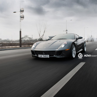 Aftermarket Hood on Gray Ferrari 599 - Photo by Vellano