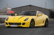 Ground Hugging Ferrari 599 in Eye-catching Yellow Color