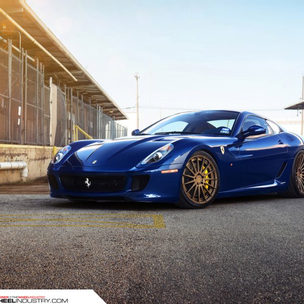 Blue Ferrari 599 with Aftermarket Headlights - Photo by ADV.1