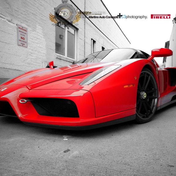 Red Ferrari Enzo with Custom Front Bumper - Photo by ADV.1