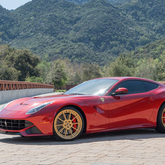 Red Ferrari F12 with Dark Smoke LED Headlights - Photo by Forgiato
