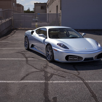 Custom Front Bumper on Silver Ferrari F430 - Photo by PUR Wheels