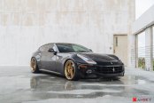 Ice Gold Anrky Wheels Adorning Black Ferrari F12