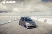 Gray Fiat 500 Looking Eye-Catching with Purple Avant Garde Wheels