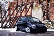 Black on White: Fiat 500 Rests on JR Wheels