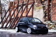 Black on White: Fiat 500 Rests on JR Wheels