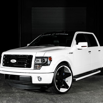 Super White Ford F150 on Black Forgiato Wheels - Photo by Exclusive Motoring