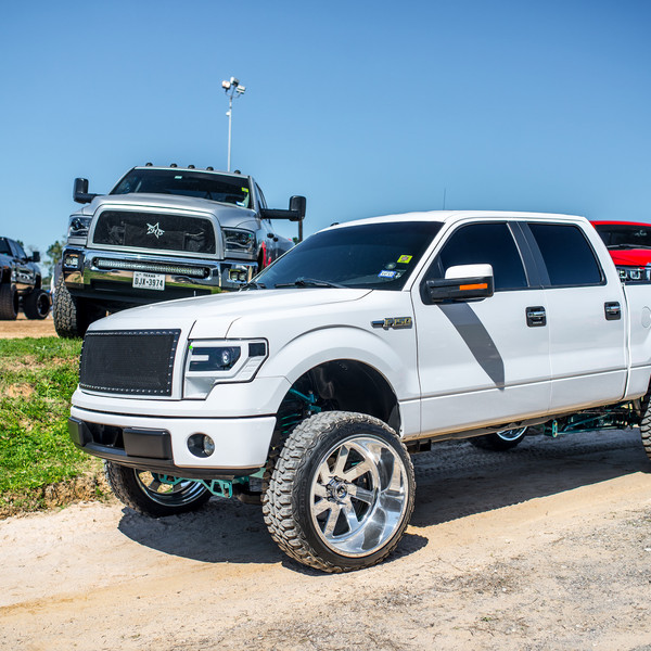 White Ford F-150 with Custom Chrome Grille - Photo by Fuel Offroad