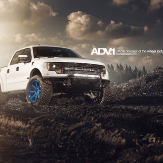 Grille Guard with LED Bar on White Ford F-150 - Photo by ADV.1