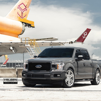 Gray Ford F-150 Sport with Blacked Out Mesh Grille - Photo by Velgen