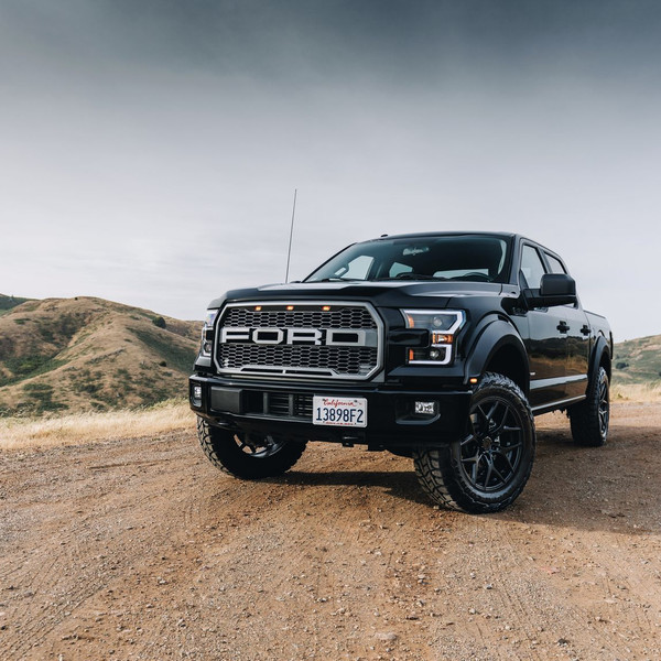 Custom Mesh Grille on Black Lifted Ford F-150 FX4 - Photo by Venom Rex