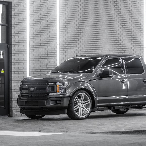 Gray Ford F-150 with Custom Projector Headlights - Photo by Velgen