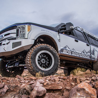 Tough FORD F250 Super Duty with 6″ Coilover 4-Link Lift Kit - Photo by BDS Suspension