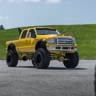 Insane Monster Truck - Yellow Ford F-250 Super Duty on Huge Wheels