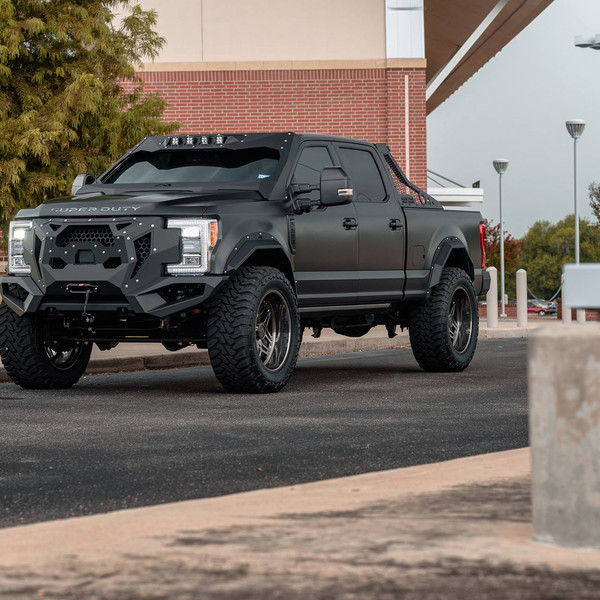 Fab Fours Grumper Bumper on Matte Black Ford F-250 - Photo by Forgiato