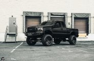 All Black F350 on 22 inch Fuel FFC37 Wheels