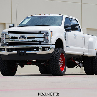 White Custom Ford F-350 with Painted American Force Wheels - Photo by Diesel Shooter