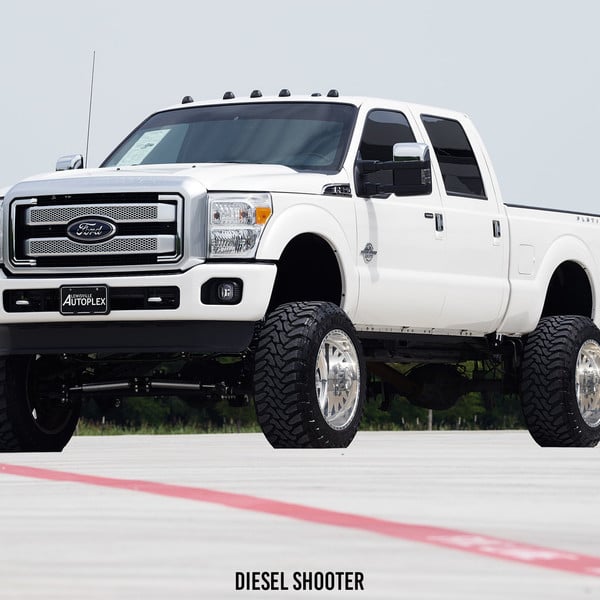 Lifted Ford F-350 Platinum with Custom Wheels - Photo by Diesel Shooter