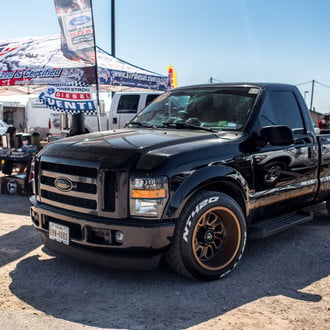 Lowered Super Duty Street Truck Put on Fuel Rims With Low-profile Tires