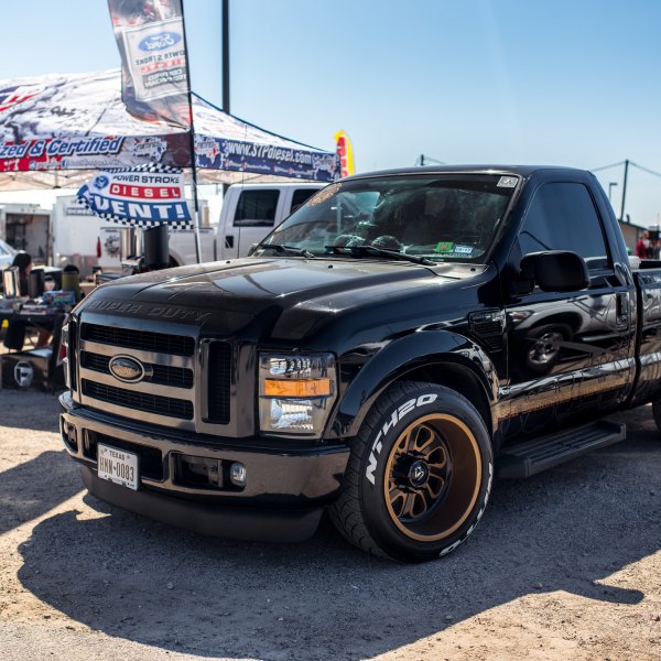 Black Ford F-350 with Custom Front Bumper - Photo by Fuel Offroad