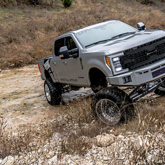 Royalty Core Mesh Grille on Gray Ford F-350 - Photo by Joel Chan