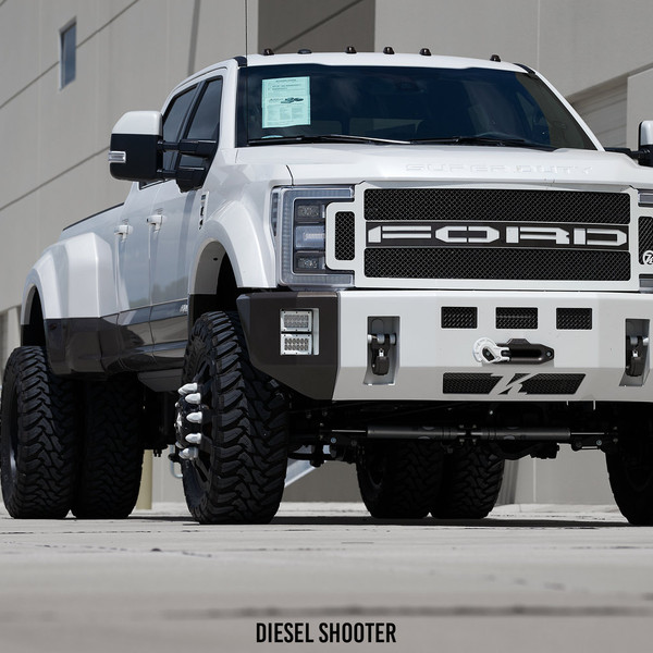 Black and White Ford F-450 on 22 Inch American Force Wheels - Photo by Diesel Shooter